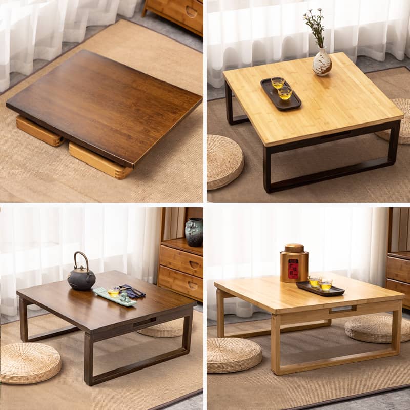 Elegant Dark Brown Bamboo Natural Wood Coffee Table for Modern Living Rooms hsl-93