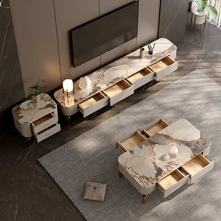 Coffee table COLOR1 COLOR2 COLOR3 Sintered Stone Solid wood hslwy-6035