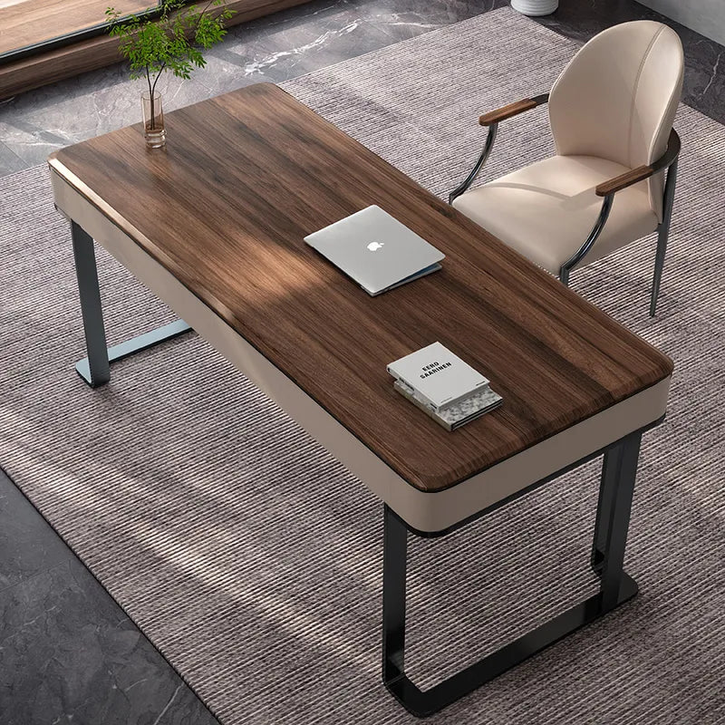 Table Brown Synthetic leather Solid wood Eco-friendly Board hslwy-6038