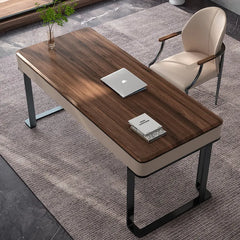 Table Brown Synthetic leather Solid wood Eco-friendly Board hslwy-6038
