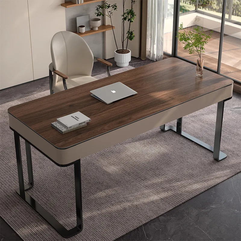 Table Brown Synthetic leather Solid wood Eco-friendly Board hslwy-6038