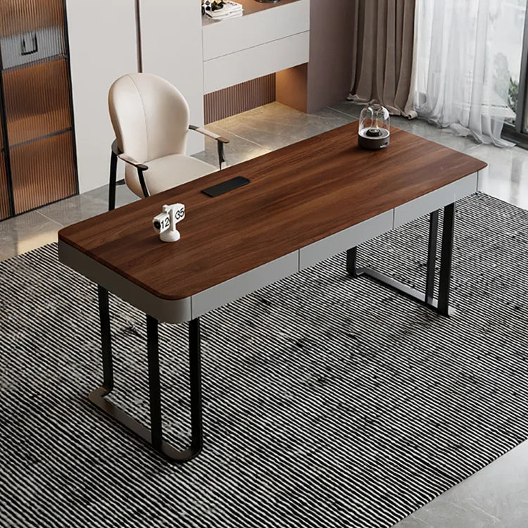 Table Brown Synthetic leather Solid wood Eco-friendly Board hslwy-6038