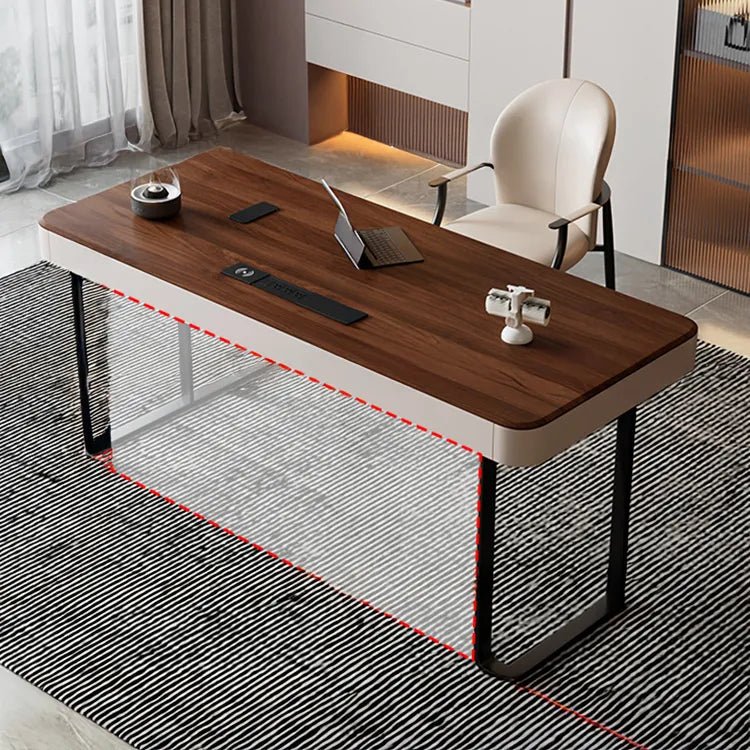 Table Brown Synthetic leather Solid wood Eco-friendly Board hslwy-6038