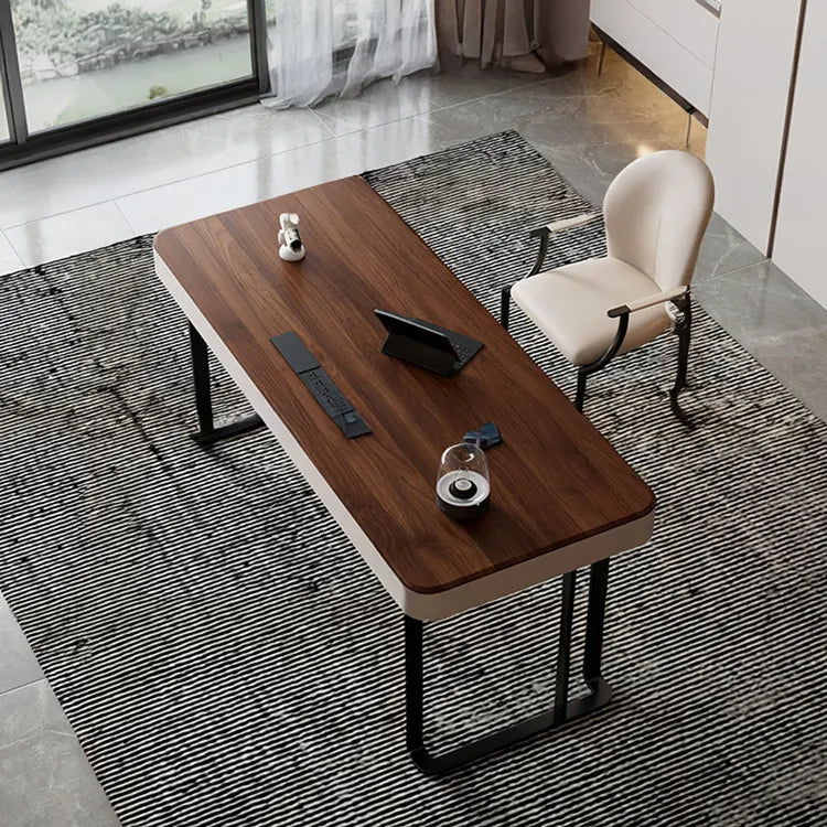 Table Brown Synthetic leather Solid wood Eco-friendly Board hslwy-6038