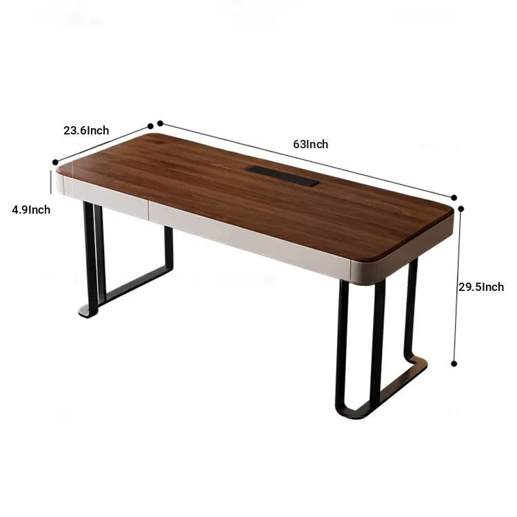 Table Brown Synthetic leather Solid wood Eco-friendly Board hslwy-6038