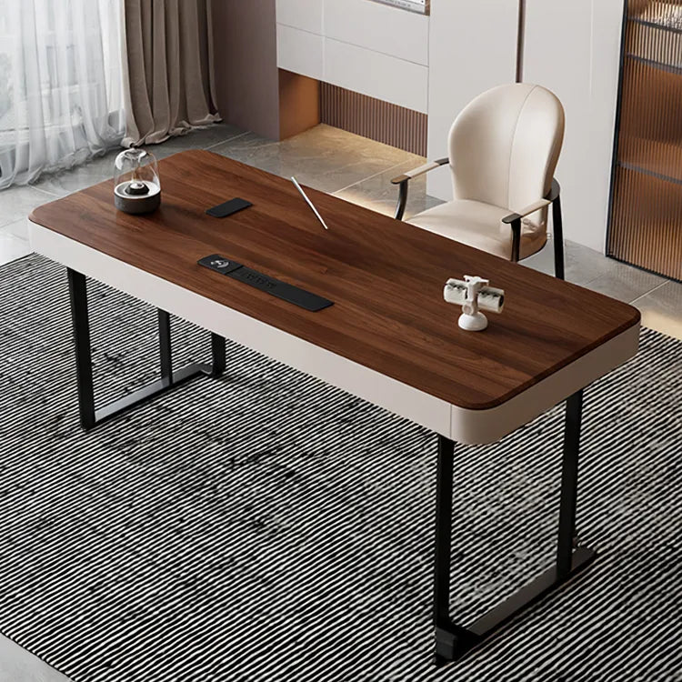 Table Brown Synthetic leather Solid wood Eco-friendly Board hslwy-6038
