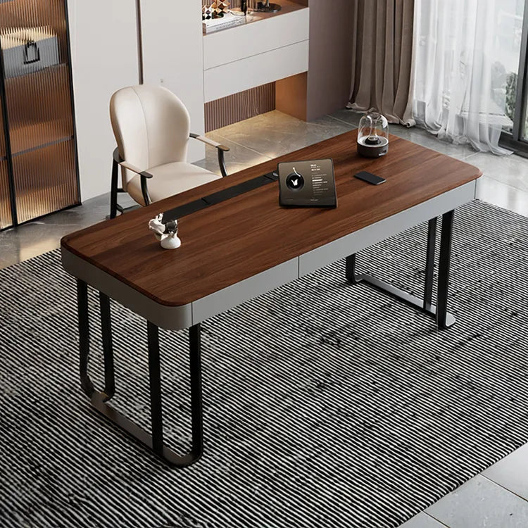 Table Brown Synthetic leather Solid wood Eco-friendly Board hslwy-6038