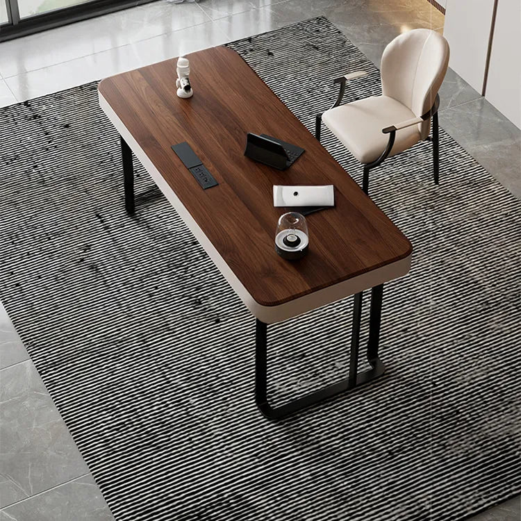 Table Brown Synthetic leather Solid wood Eco-friendly Board hslwy-6038