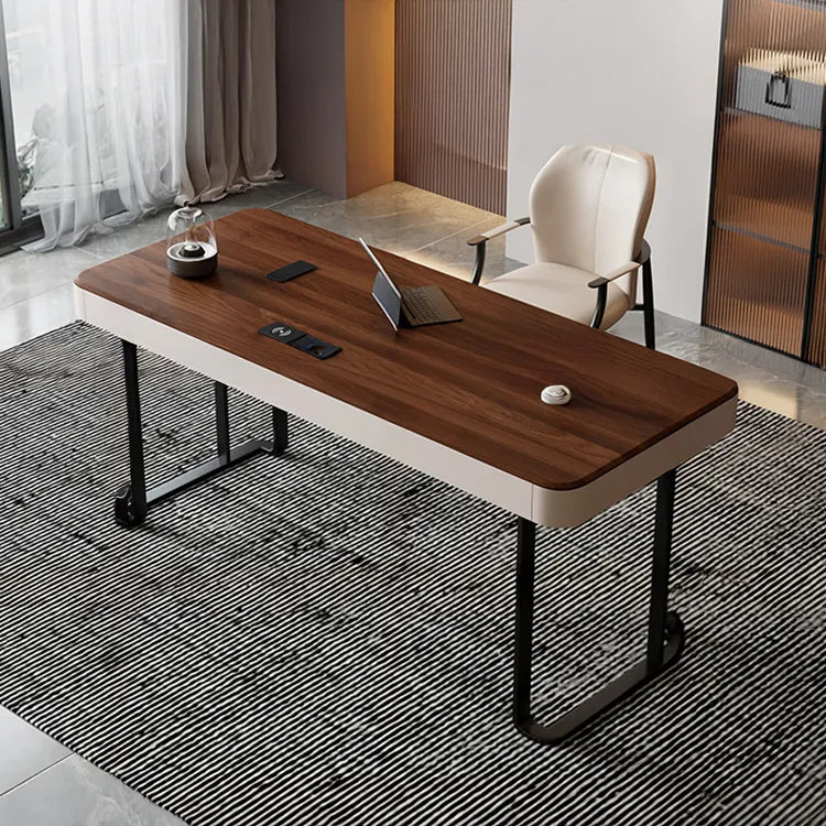 Table Brown Synthetic leather Solid wood Eco-friendly Board hslwy-6038