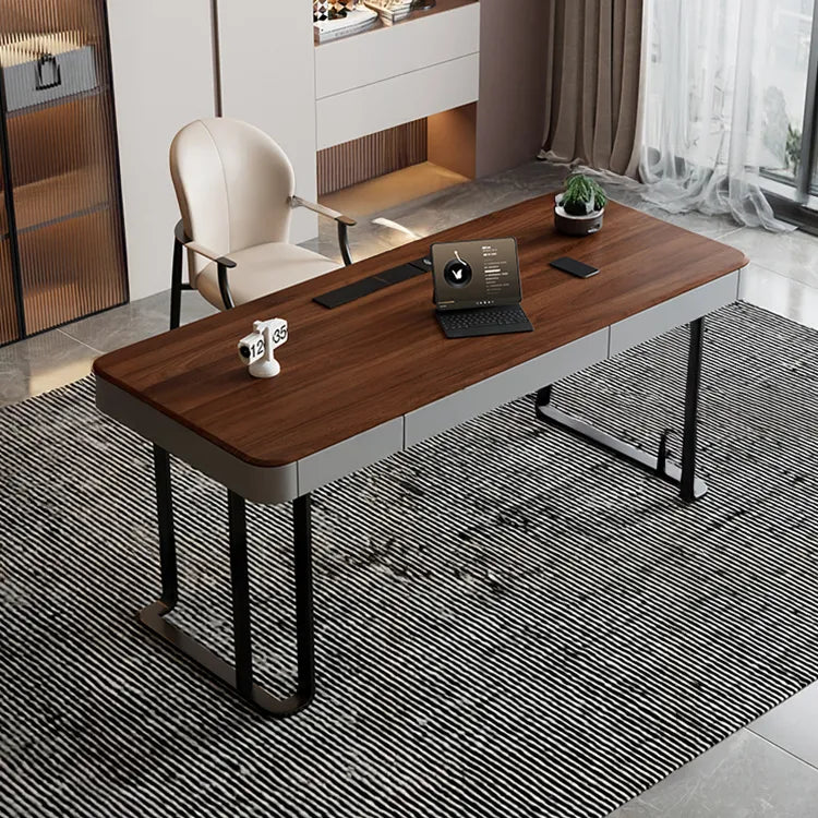 Table Brown Synthetic leather Solid wood Eco-friendly Board hslwy-6038