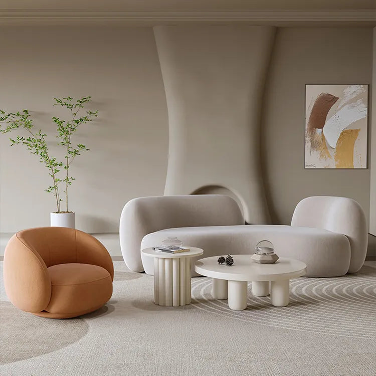 Sofa Beige Green Orange Solid wood Brushed Fabric htyjj-5939