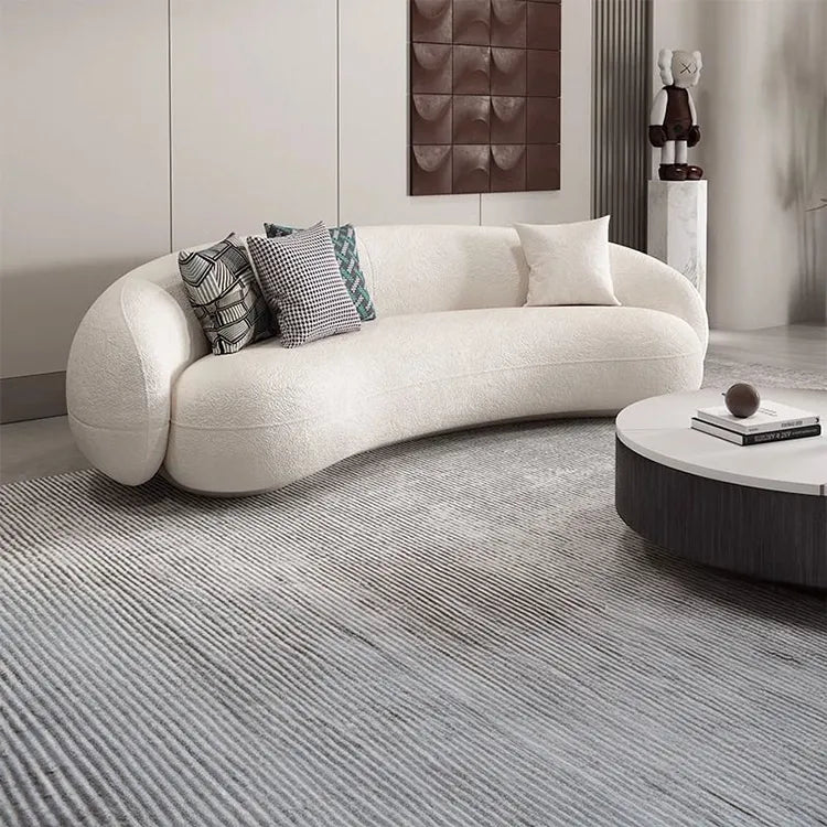 Sofa Beige Gray Solid wood Faux Lambswool htyjj-5941