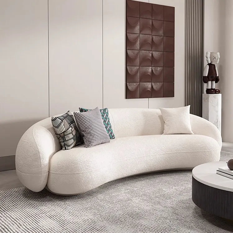 Sofa Beige Gray Solid wood Faux Lambswool htyjj-5941