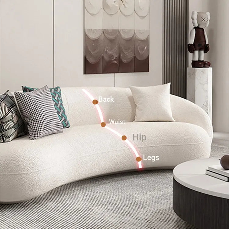 Sofa Beige Gray Solid wood Faux Lambswool htyjj-5941