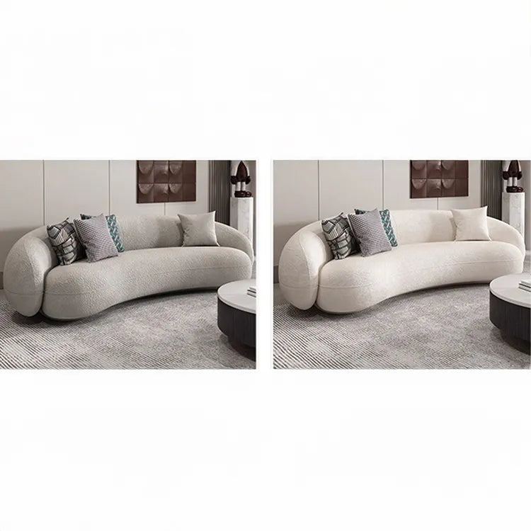 Sofa Beige Gray Solid wood Faux Lambswool htyjj-5941
