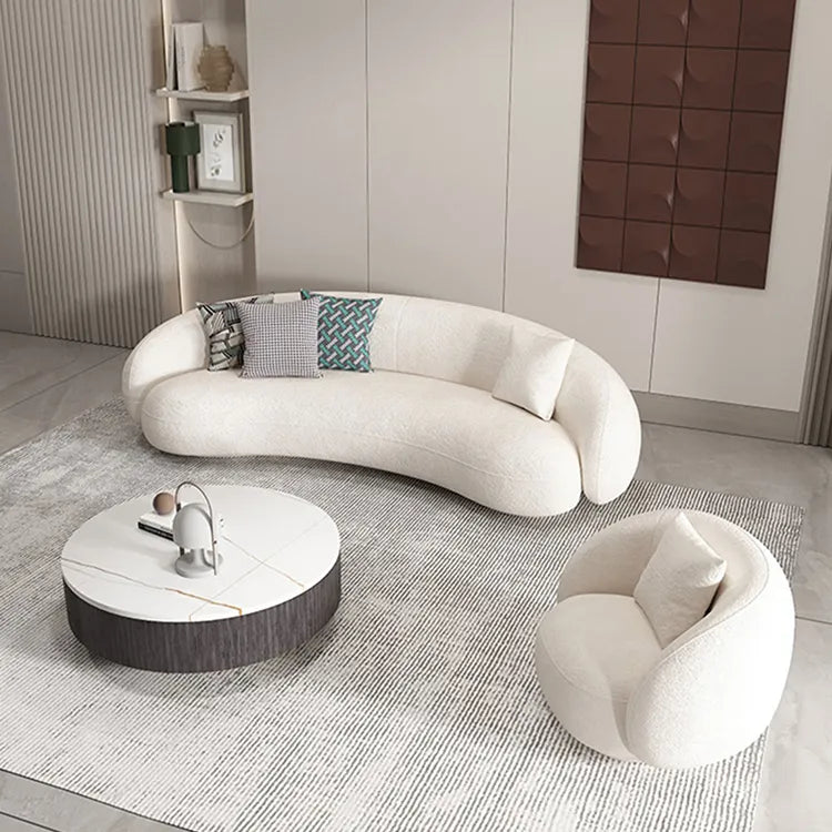 Sofa Beige Gray Solid wood Faux Lambswool htyjj-5941