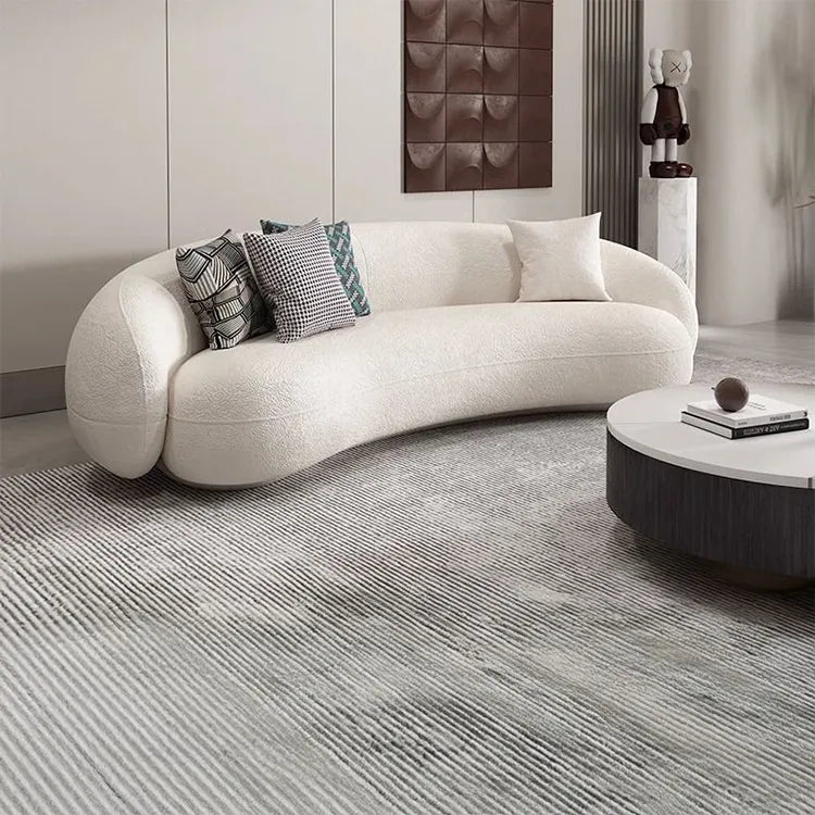 Sofa Beige Gray Solid wood Faux Lambswool htyjj-5941