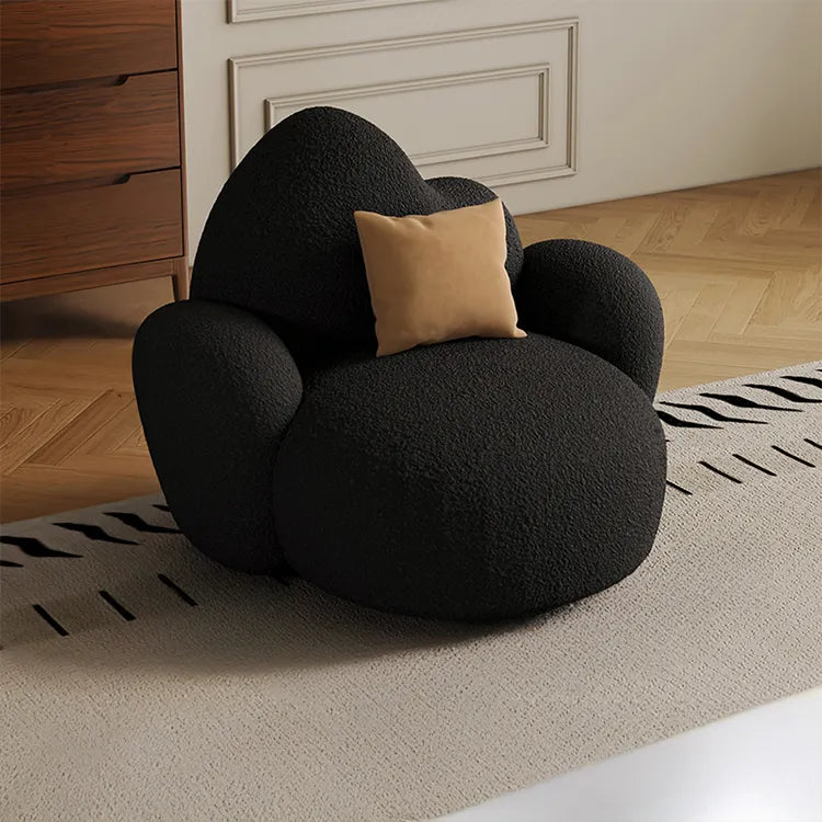 Sofa Beige Black Solid wood Faux Lambswool htyjj-5942