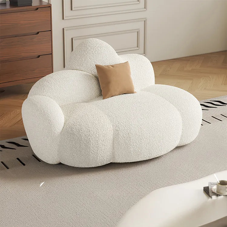 Sofa Beige Black Solid wood Faux Lambswool htyjj-5942