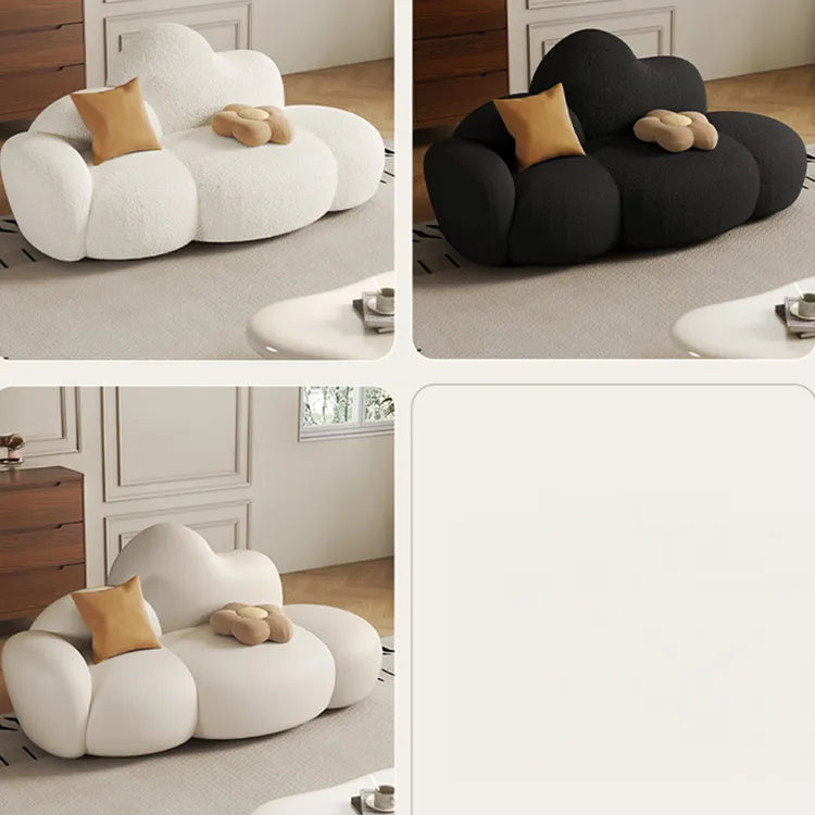 Sofa Beige Black Solid wood Faux Lambswool htyjj-5942