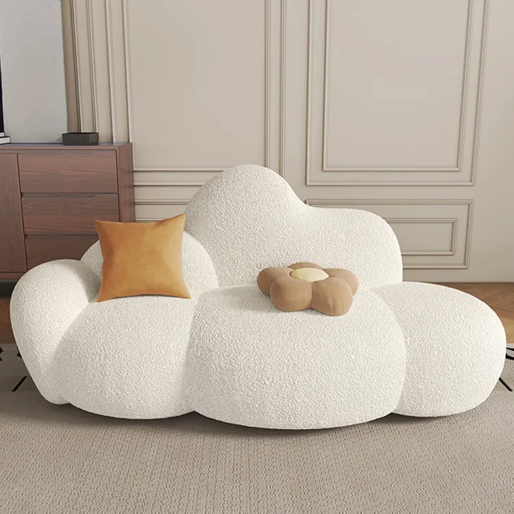 Sofa Beige Black Solid wood Faux Lambswool htyjj-5942