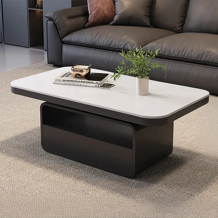 Coffee table COLOR1 COLOR2 White Black Brown Solid wood Sintered Stone Multi-layer board htyjj-5948-1