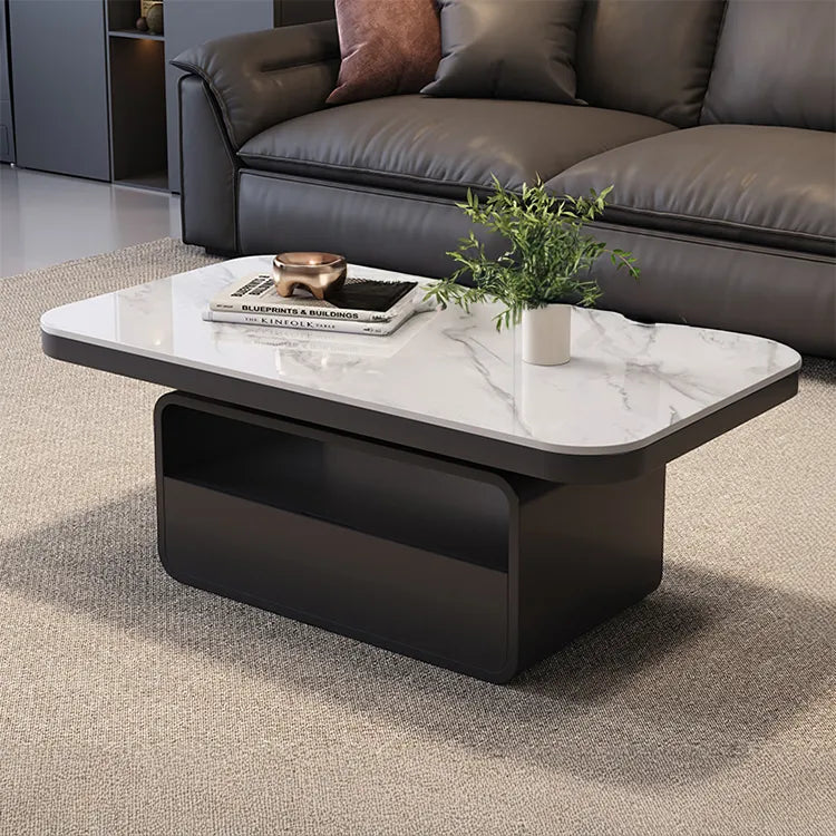 Coffee table COLOR1 COLOR2 White Black Brown Solid wood Sintered Stone Multi-layer board htyjj-5948-1