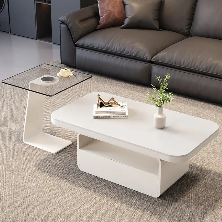 Coffee table White COLOR1 Solid wood Sintered Stone htyjj-5948-2