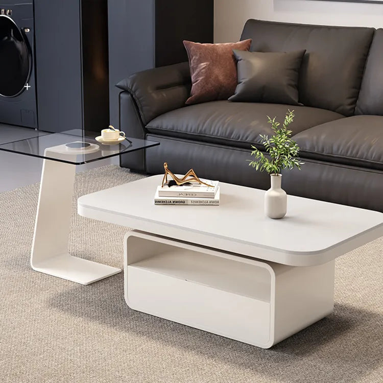 Coffee table White COLOR1 Solid wood Sintered Stone htyjj-5948-2