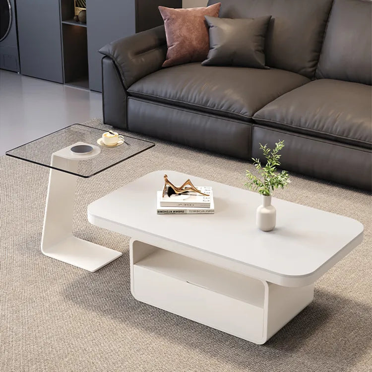 Coffee table White COLOR1 Solid wood Sintered Stone htyjj-5948-2