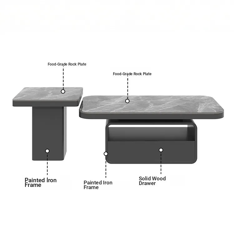 Coffee table COLOR1 COLOR2 White Black Brown COLOR3 Sintered Stone Multi-layer board htyjj-6568