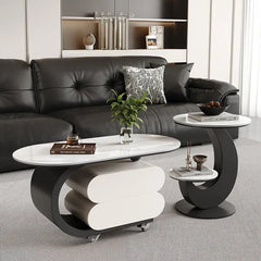 Coffee table COLOR1 Black White COLOR2 Brown Sintered Stone Multi-layer board htyjj-6573