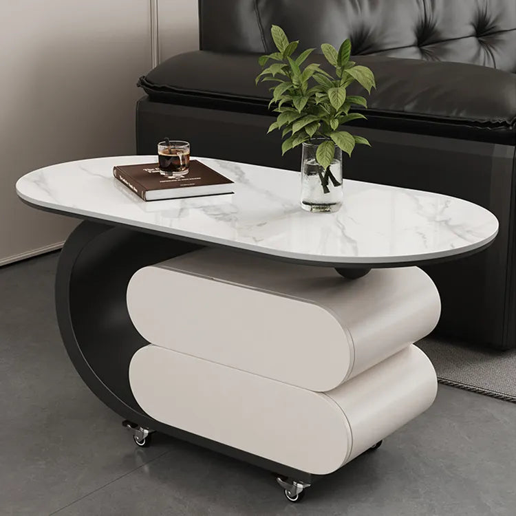 Coffee table COLOR1 Black White COLOR2 Brown Sintered Stone Multi-layer board htyjj-6573