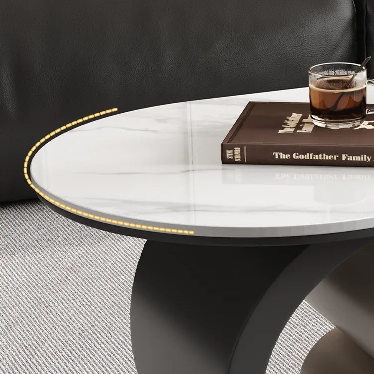 Coffee table COLOR1 Black White COLOR2 Brown Sintered Stone Multi-layer board htyjj-6573