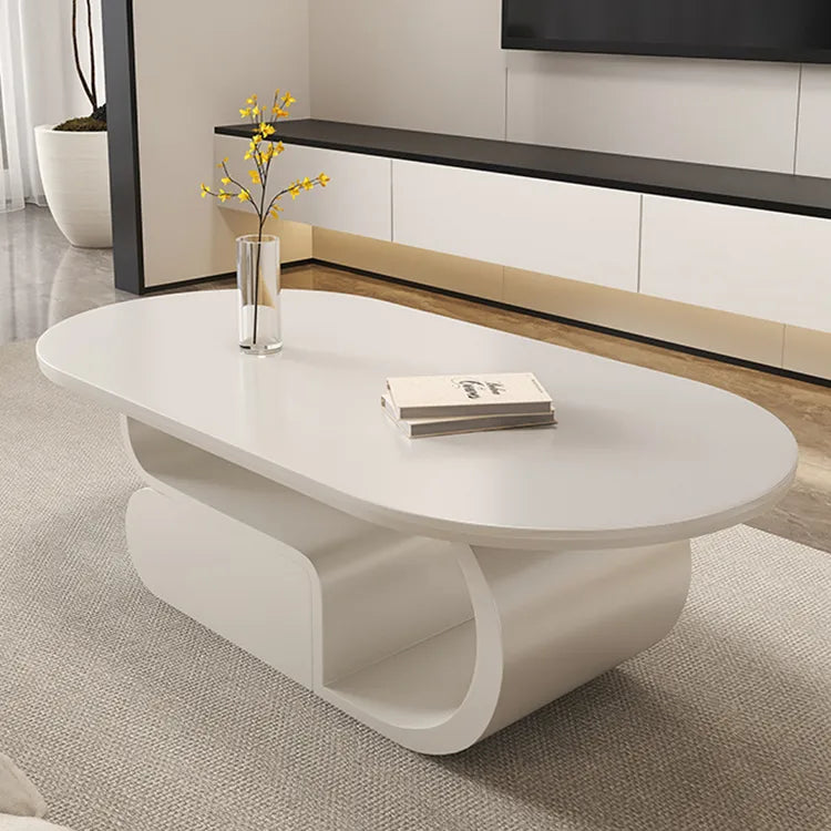 Coffee table White Brown Solid wood Sintered Stone htyjj-6576