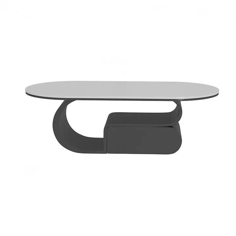 Coffee table White Brown Solid wood Sintered Stone htyjj-6576