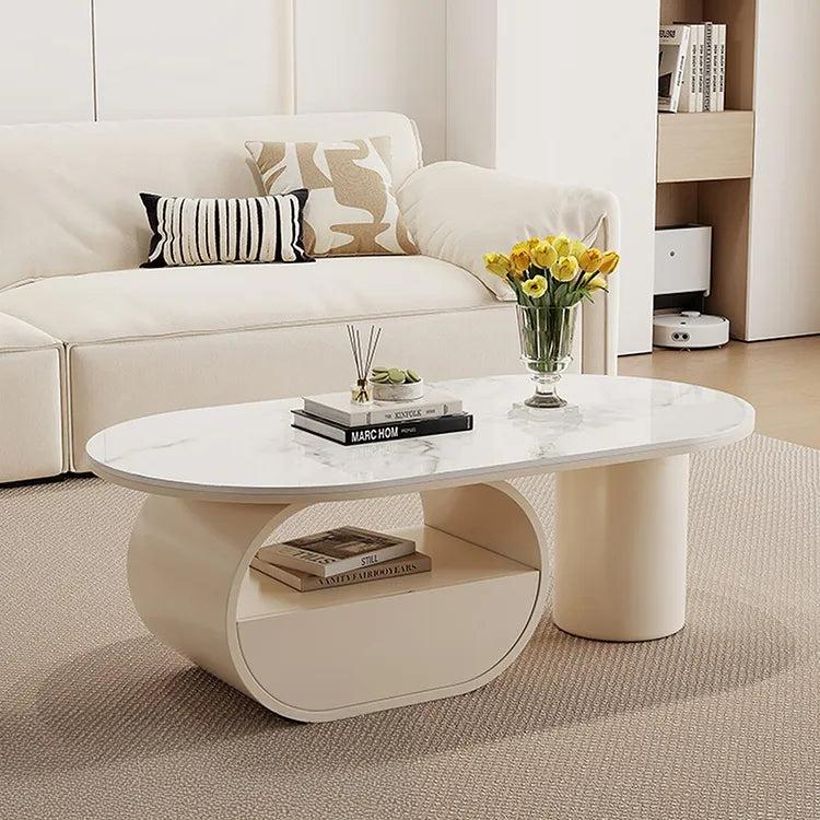 Coffee table COLOR1 White Sintered Stone Eco-friendly Board htyjj-6577