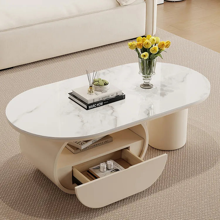 Coffee table COLOR1 White Sintered Stone Eco-friendly Board htyjj-6577
