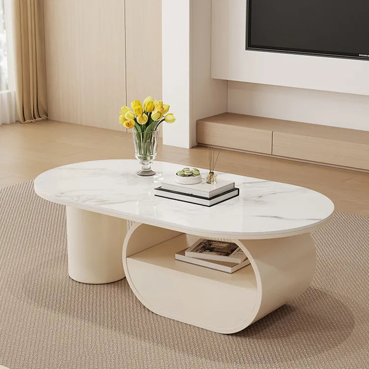 Coffee table COLOR1 White Sintered Stone Eco-friendly Board htyjj-6577