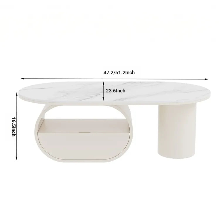 Coffee table COLOR1 White Sintered Stone Eco-friendly Board htyjj-6577
