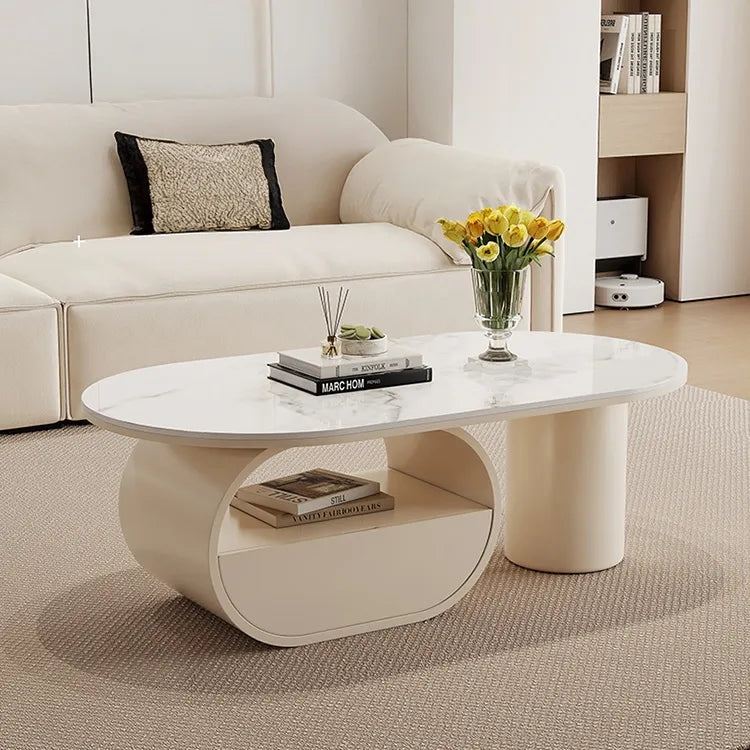 Coffee table COLOR1 White Sintered Stone Eco-friendly Board htyjj-6577