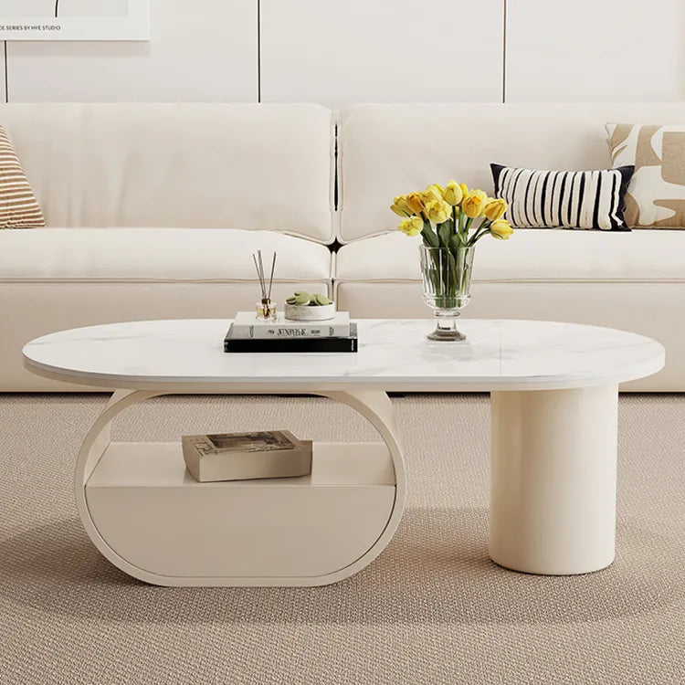 Coffee table COLOR1 White Sintered Stone Eco-friendly Board htyjj-6577