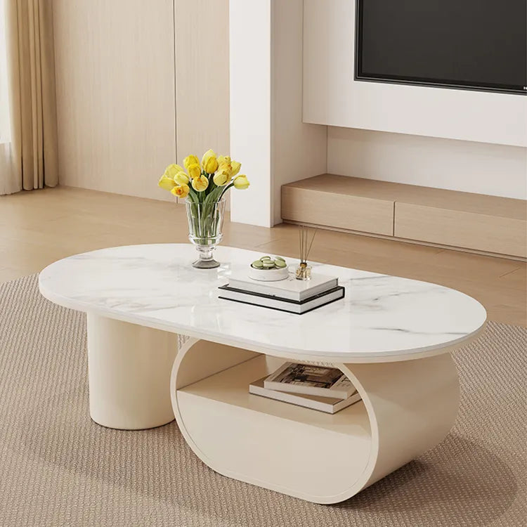 Coffee table COLOR1 White Sintered Stone Eco-friendly Board htyjj-6577