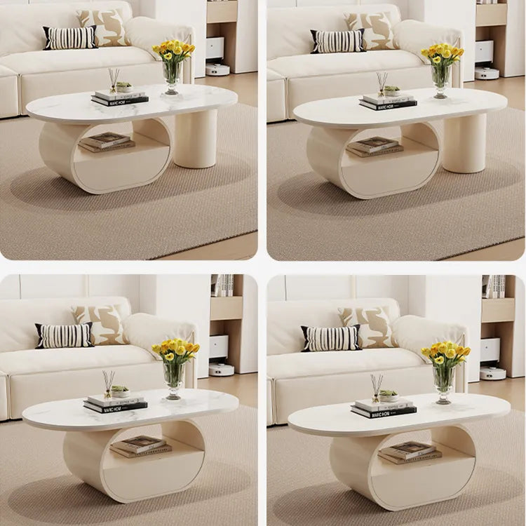 Coffee table COLOR1 White Sintered Stone Eco-friendly Board htyjj-6577