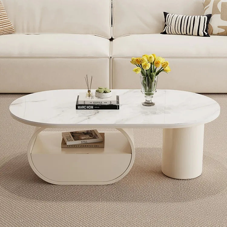 Coffee table COLOR1 White Sintered Stone Eco-friendly Board htyjj-6577