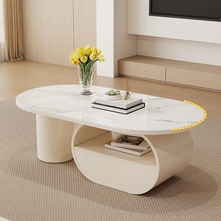Coffee table COLOR1 White Sintered Stone Eco-friendly Board htyjj-6577