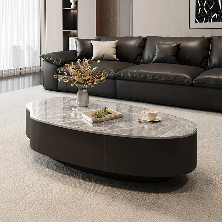 Coffee table Black COLOR1 COLOR2 Solid wood Sintered Stone Eco-friendly Board htyjj-6578
