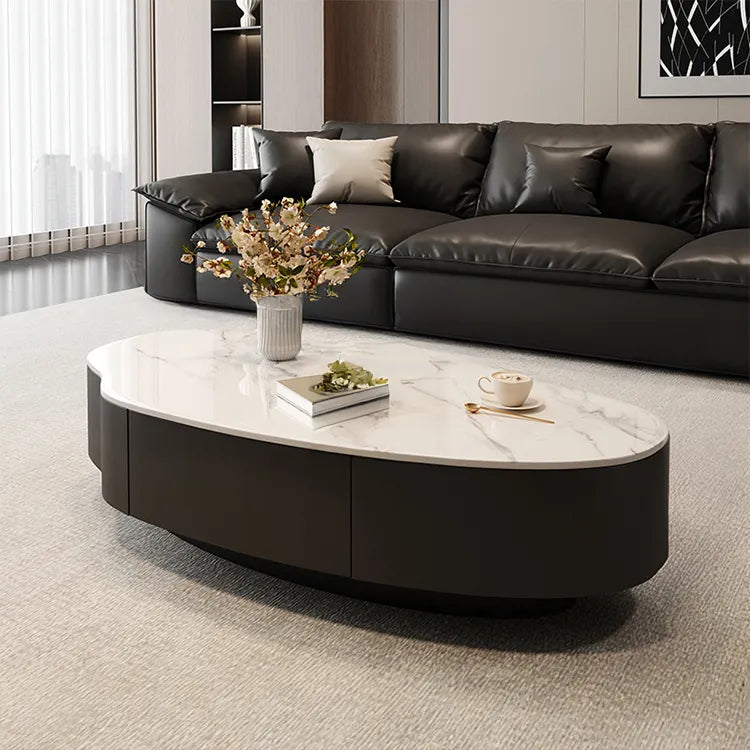 Coffee table Black COLOR1 COLOR2 Solid wood Sintered Stone Eco-friendly Board htyjj-6578