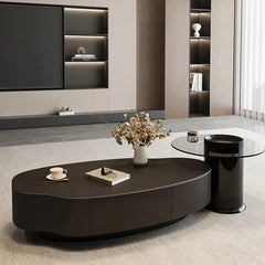 Coffee table Black COLOR1 COLOR2 Solid wood Sintered Stone Eco-friendly Board htyjj-6578