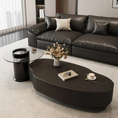 Coffee table Black COLOR1 COLOR2 Solid wood Sintered Stone Eco-friendly Board htyjj-6578